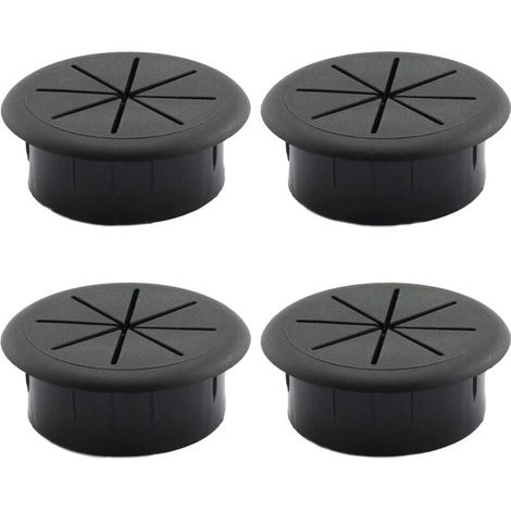 4 pièces Couvercle de Filetage de Câble Table Passe-cable passage Bureau Table Ronds Cache-cable Pour les meubles de bureau table bureau d'ordinateur noir (1/5)