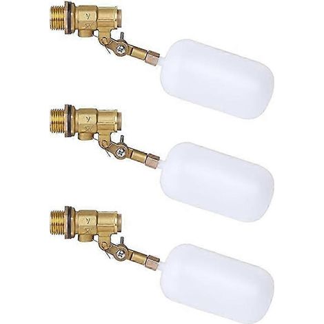 Valve à flotteur 1/2 pouce, valve à flotteur pour bassin, remplissage automatique, pour abreuvoirs et aquariums (3 pièces) (1/5)