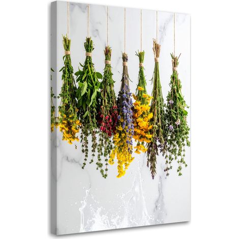 Wandbild Hängende getrocknete Kräuter Pflanzen 40x60 cm (1/5)