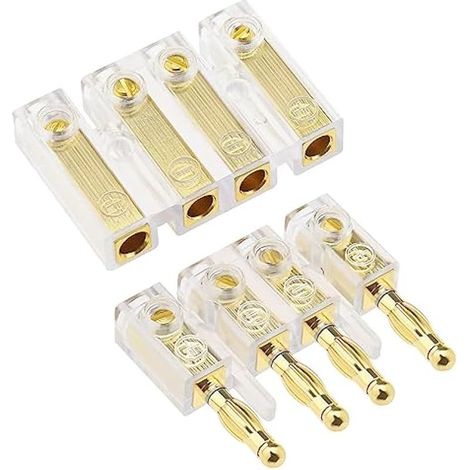 Connecteurs banane 4 voies 4mm/4.5mm, adaptateurs mâle/femelle pour câble 6mm², 24V, pour enceintes auto et bornes. (1/4)