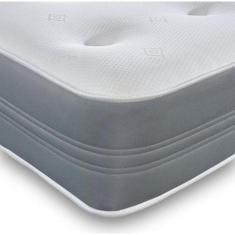 Starlight Beds - Memory Foam Cool Comfort 8" Deep Hand Tufted Spring Grey Mattress. Small Double Mattress: 120cm x 190cm (1/4)