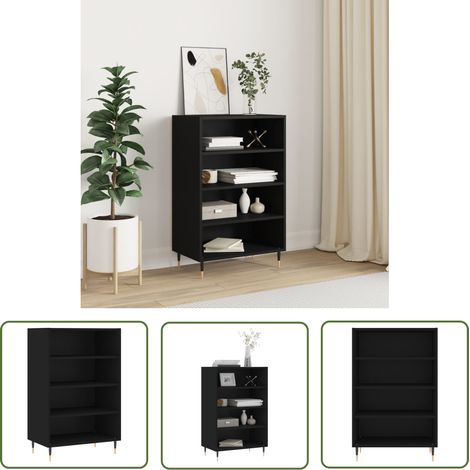 The Living Store Highboard Schwarz 57x35x90 cm Holzwerkstoff - Sideboard - Hochschrank - Wohnzimmermöbel - Schwarz - Holzwerkstoff (1/5)