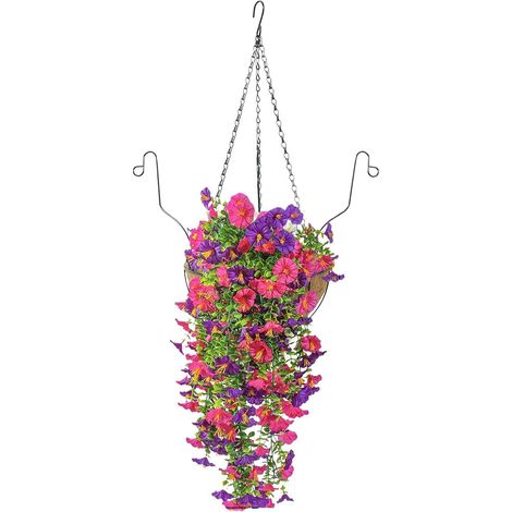 Fleurs Artificielles Décoration Florale Factice Panier De Fausses Fleurs Et Suspendues Pour Jardin Couloir Balcon Salle À Manger Maison Cour Fenêtre Fête Mariage (1/5)