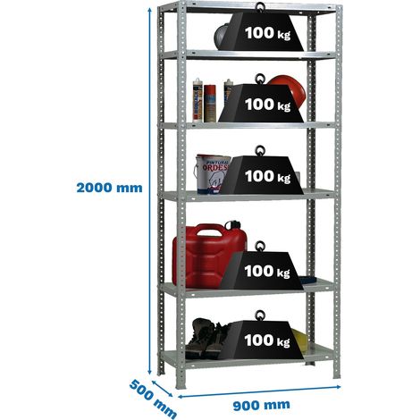 Simonrack Leichtregal Metall 6 Ebenen 200x90x50 cm