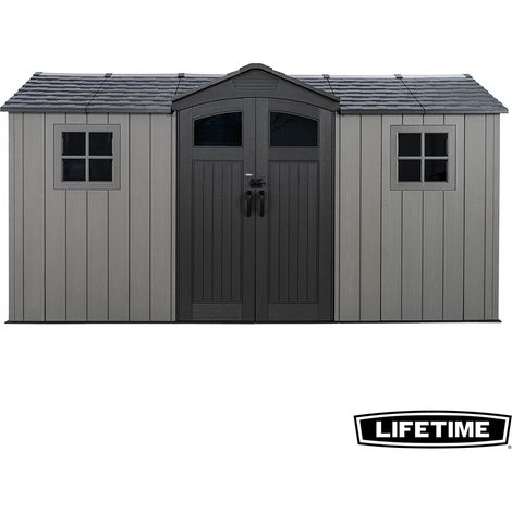 Lifetime – Abri de jardin en polyéthylène haute densité 8.2 m2 – Charpente en acier inoxydable – Montage par panneaux – 60477 (1/5)