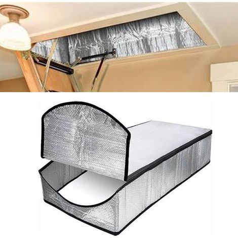 Dachbodentür Isolierabdeckung Aluminiumfolie mit Reißverschluss Silber (1/5)