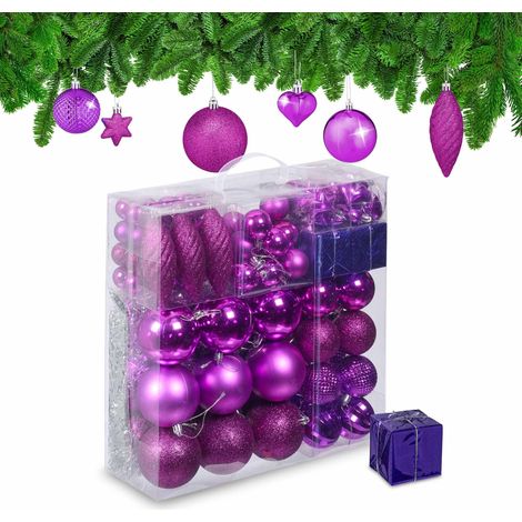 Bolas de árbol de Navidad en juego de 110 piezas.