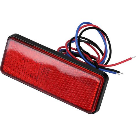 Luz de freno reflectora LED rectangular universal para motocicleta, scooter y ciclomotor, color rojo. (1/5)
