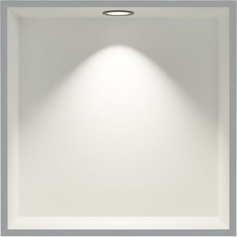 BERNSTEIN - Nicho de ducha en acero inoxidable + foco LED, repisa de ducha empotrada - 30x30x10cm (AlxAnxPr) - Blanco, 1x foco negro mate Blanco, 1x marco de instalación spot negro mate (1/5)