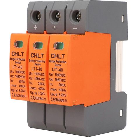 DC-Überspannungsschutzgerät 3P 35mm Schienenmontage Ableiter Schutzvorrichtung für Photovoltaikanlagen 1000V