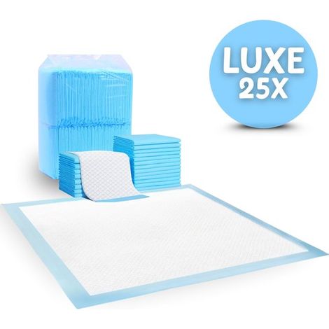 Alèses de luxe pour incontinence - Alèses jetables - 60 x 60 cm - Lot de 25 - Protège-matelas - Bleu 60 x 60 cm (1/5)