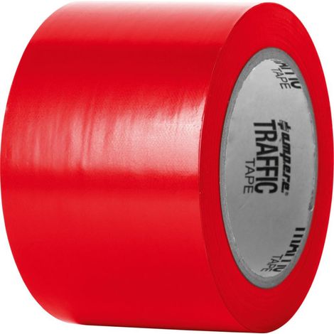 Ruban de signalisation standard 0,15 mm d'épaisseur 75 mm x 33 m rouge (1/5)