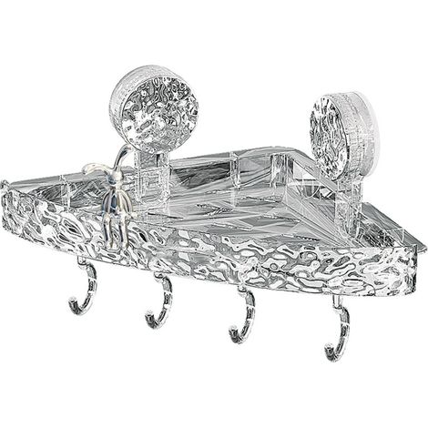 Rack De Rangement Salle De Bain - Fixation Par Ventouse - Transparent - Sans Perçage - Charge Maximale 10 Kg - Pour Savons Dentifrices Et Articles De Toilette - 1 Pièce (1/5)