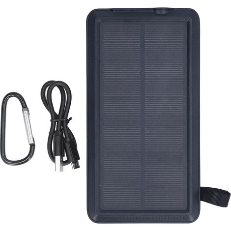 Power Bank Solaire LED 30000mAh avec 4 Câbles pour Randonnée Camping Montagne Noir (1/5)