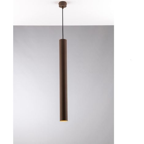 "Sospensione FLUKE cilindrica in metallo bronzo 60 cm."
