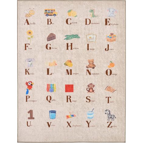 Alfombra infantil educativo con abecedario, para interior color beige (1/5)