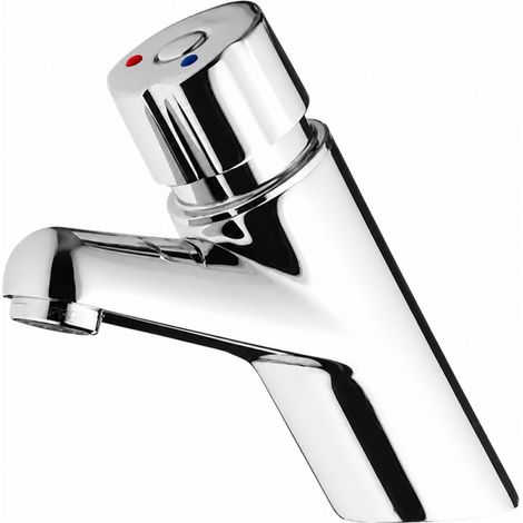 Miscelatore lavabo temporizzato 4000S pulsante Chrome (1/2)