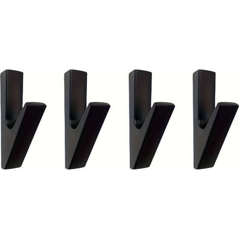 4er-Set dekorative, mattschwarze Wandhaken – vielseitig verwendbar für Schlüssel, Handtücher usw. – ideal für Familien, Häuser und Wohnungen (1/5)