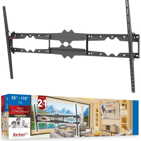 Support TV Mural pour écrans 55-115 Pouces, Inclinable, Poids Max. 120Kg, pour LED OLED LCD, jusqu'à VESA 1200X600 (1/5)