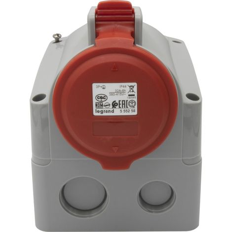 Legrand – Fiche mobile droite P17 32A 415V 3P+T – IP44 pour chantiers intérieurs/extérieurs – Plastique résistant aux agents chimiques (1/7)