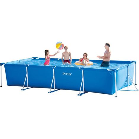 Rectangular Frame Pool & LED Water Sprayer Bundle â 450 x 220 x 84cm Family Above Ground Swimming Pool Set