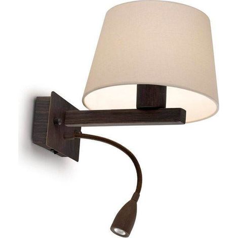 LedsC4 Torino - Aplique de Pared LED 18.3W. Diámetro 14cm. Estructura de Acero. Color Marrón