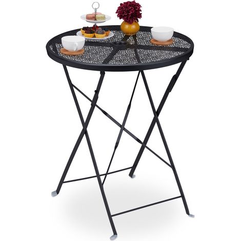 Mesa de balcón plegable negra