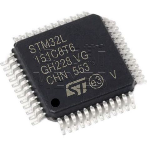 Elektronische Bauteile des STM32L151C8T6 STM32L151CBU6 Chips, 5 Einheiten montiert.