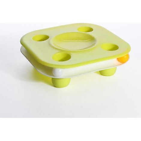 Gamelle surélevée pour chat, gamelle multifonctionnelle antidérapante avec circuit et 2 balles. Jouet 2 en 1 pour chat : circuit et distributeur de croquettes anti-glouton. Convient aux aliments secs (1/5)