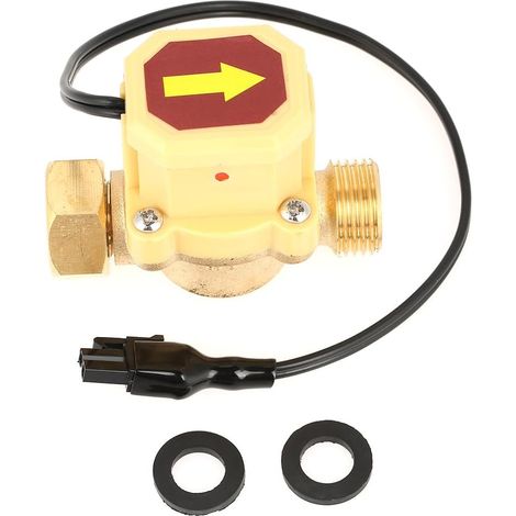 Contrôleur de Débit d'eau G 1/2, Laiton, Commutateur Automatique pour Douche et Chauffe-Eau Solaire, Résistant à 70°C, AC300V/DC350V (1/5)