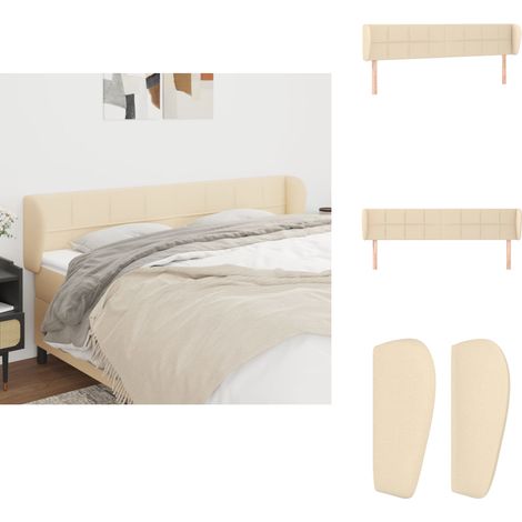 Kopfteil mit Ohren Creme 183x23x78/88 cm Stoff vidaXL (1/5)