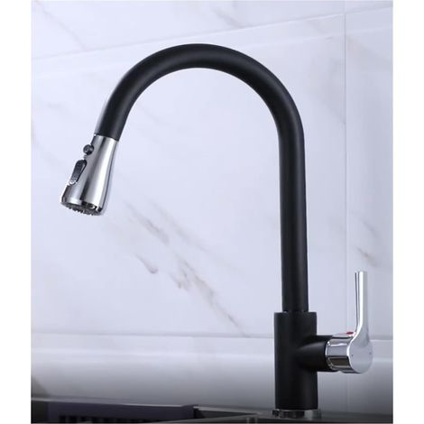 Robinet de cuisine remplisseur de pot Robinet de cuisine noir robinet de cuisine extractible évier de cuisine mitigeur brossé nickel flux pulvérisateur tête Chrome cuisine robinet d'eau ( Color : 3 ,
