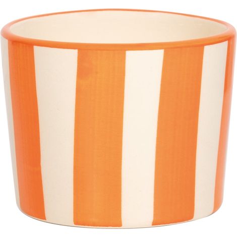 Lido Set 2 Bicchieri Tumbler Righe in Ceramica Artigianale Arancione - Design Civita Castellana per Bevande e Dessert - Eleganza Tavola