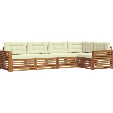 Outdoor Sofa Set 5 pcs Natural and Cream vidaXL (1/5)