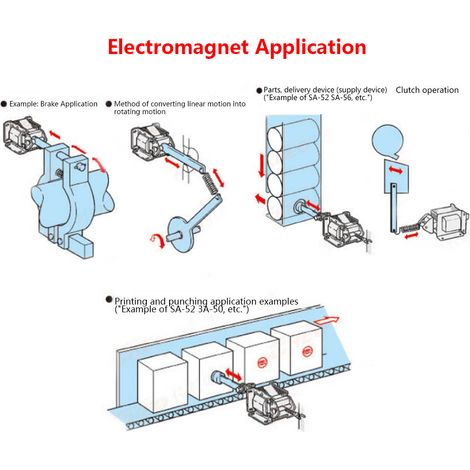 Électroaimant de traction CA robuste 220V 7.9N course 10mm MQ8(SA)-1192 (1/5)