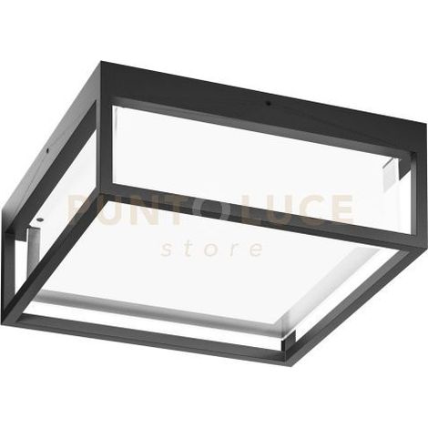 GES2091 Plafoniera LED 20W in Alluminio Grigio Antracite CCT 3000K/4000K/5000K IP65 - Lampada a Soffitto per Esterni Diffusa - Gealuce