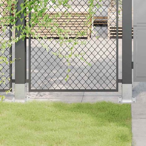 vidaXL Post Bases Square 12 pcs Silver 81x81 mm Galvanised Steel
