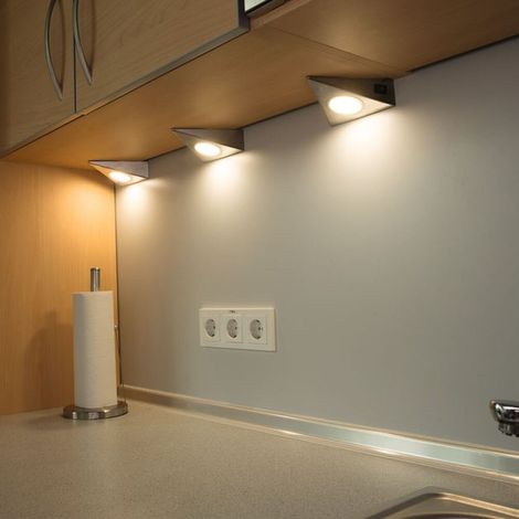 Heitronic GENUA LED-Unterbauleuchte 3er Set LED LED fest eingebaut 6 W Warmweiß Edelstahl (1/5)