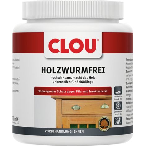 Clou Holzschutz Holzwurmfrei 750 ml Holzschutzlasur