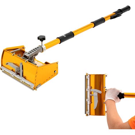 10 inch Drywall Trowel Professional Drywall Flat Finishing Box with Extension Handle Adjustable Height 35"-59", Aluminum Drywall Flat Finishing Box Tool Finishing Mud Box for Plasterboard Wallboard Sh