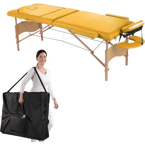 Mucola – Table de massage mobile 3 zones – Rembourrage épais 5 cm – Réglable en hauteur 73-92 cm – Sac de transport inclus