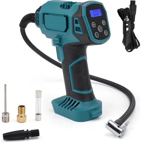 COMPRESSORE ARIA PORTATILE A BATTERIA RICARICABILE 21V PER RUOTE AUTO MOTO BICI (1/5)