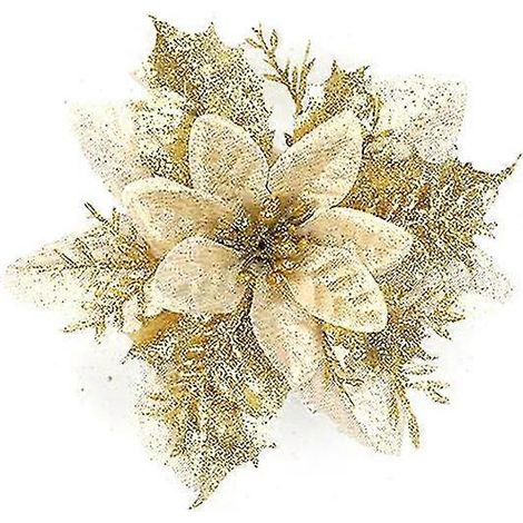 Décorations de Noël à faire soi-même : couronne en rotin artificiel (dorée), 15 pièces bd