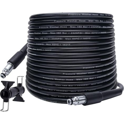 Tuyau de Nettoyeur Haute Pression 10 m x 140 bar, Compatible avec BOSCH, BLACK & DECKER, AR, MICHELIN, STANLEY, MAC ALLISTER (1/5)
