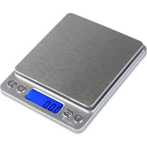 High precision electronic kitchen scale - MINGMEI - 6 weighing units - 0.01g graduation - Silver (1/4)