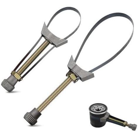 2-teiliger Ölfilterschlüssel mit Metallband, Ölablasswerkzeug, einstellbarer Durchmesser 60–120 mm, für Auto, Motorrad, LKW - (1/5)