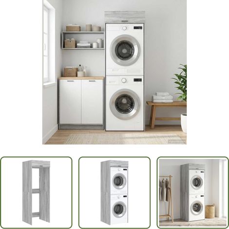 Rangement salle de bain -  Armoire pour machine à laver Gris Sonoma 67,5 x 68 x 200 cm (1/5)