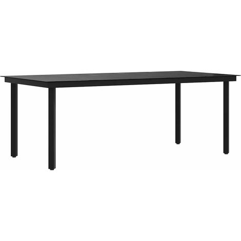 Maison Exclusive - Tavolo da Pranzo da Giardino Nero 200x100x74 cm Acciaio e Vetro