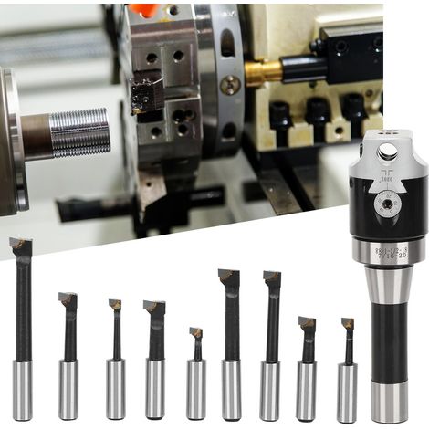 Kit d'outils de fraisage CNC 9 pièces, tête d'alésage 2 pouces, queue R8 1/2 pouce, accessoire mécanique (1/5)
