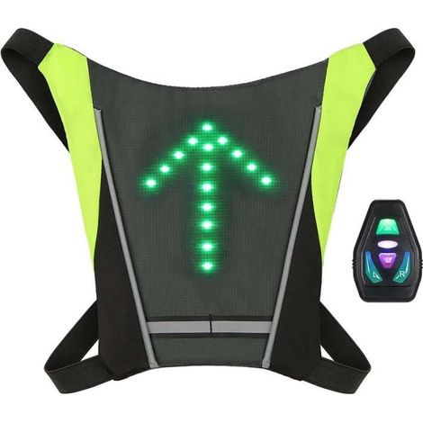 Sac à Dos Réfléchissant - FOLAYA - Gris - LED Rechargeable - Sécurité Cyclisme - Imperméable (1/4)